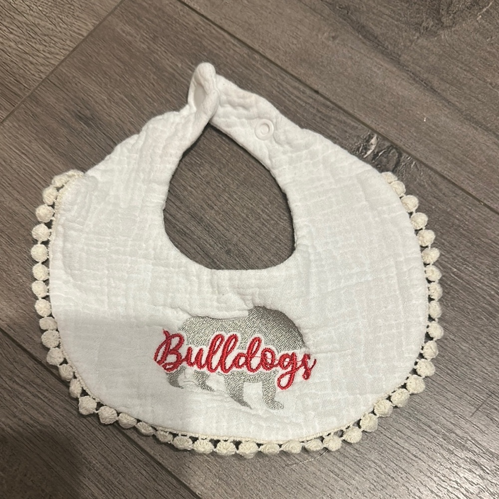 White Bulldogs Baby Bib